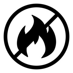 No Fire Flat Icon Isolated On White Background