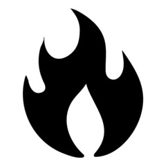 Flame Flat Icon Isolated On White Background