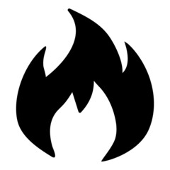 Flame Flat Icon Isolated On White Background