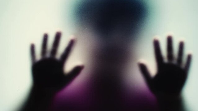 Defocused shot of a child behind glass feeling stuck abusive concept