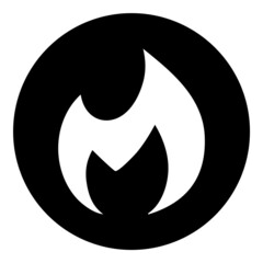 Flame Flat Icon Isolated On White Background