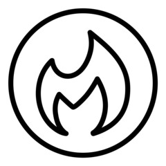 Flame Flat Icon Isolated On White Background