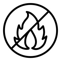 No Fire Flat Icon Isolated On White Background