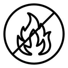 No Fire Flat Icon Isolated On White Background