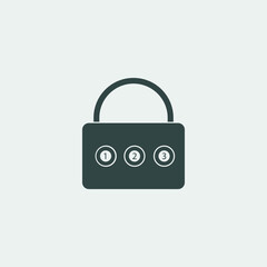 combination lock vector icon illustration sign 