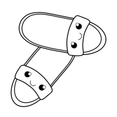 cute childish summer coloring page - slippers