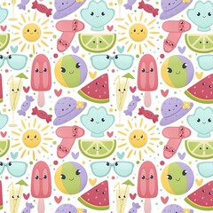 cute summer pattern for kids