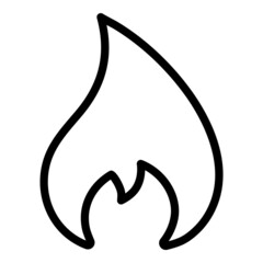Flame Flat Icon Isolated On White Background