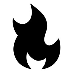 Flame Flat Icon Isolated On White Background