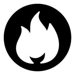 Flame Flat Icon Isolated On White Background