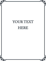 Black and white border frame board. Vector background. Simple rectangular billboard, plaque, signboard or label 
