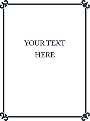 Black and white border frame board. Vector background. Simple rectangular billboard, plaque, signboard or label 
