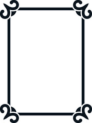 Black and white border frame board. Vector background. Simple rectangular billboard, plaque, signboard or label 
