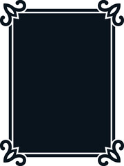 Black and white border frame board. Vector background. Simple rectangular billboard, plaque, signboard or label 
