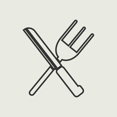 Knife and folk vector icon illustration sign