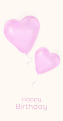 Balloons in the shape of a heart. Greeting card.