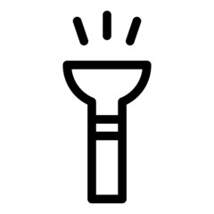 Flashlight Flat Icon Isolated On White Background