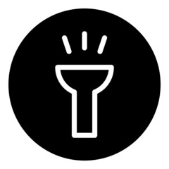 Flashlight Flat Icon Isolated On White Background