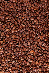 Roasted coffee beans, close-up. Design element