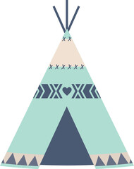 Wigwam Tribal Teepee blue © MyClipArtStore.com