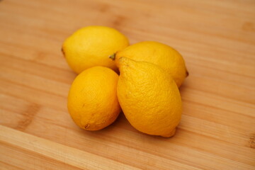 lemons on a wooden table