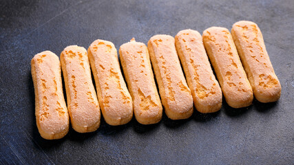 Italian tiramisu savoiardi cookies. Sweet biscuits food