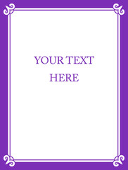 Pink border frame board. Vector background. Simple rectangular billboard, plaque, signboard or label 