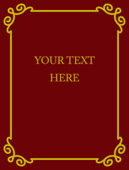 Red border frame board. Vector background. Simple rectangular billboard, plaque, signboard or label 
