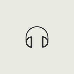 Headphones vector icon illustration sign