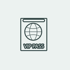 Vip_pass vector icon illustration sign