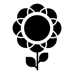 Sunflower Flat Icon Isolated On White Background