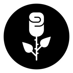 Rose Flat Icon Isolated On White Background
