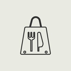 Take away bag vector icon illustration sign