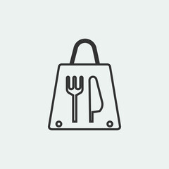 Take away bag vector icon illustration sign