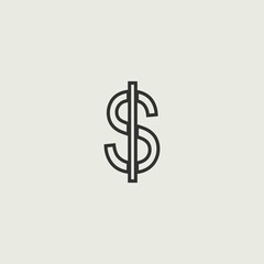 Dollars vector icon illustration sign