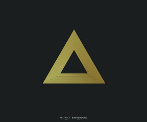 Triangle line vector. Pyramid line art. Geometric shape. Logo sign design