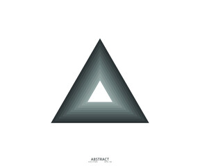 Triangle line vector. Pyramid line art. Geometric shape. Logo sign design