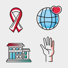 volunteering concept four icons