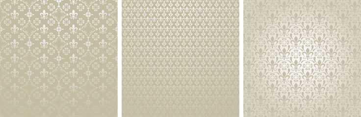 Set of vintage background patterns, vector