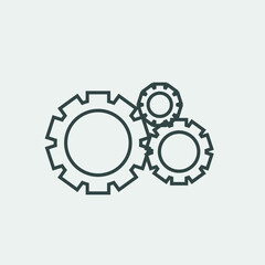 Settings gear vector icon illustration sign