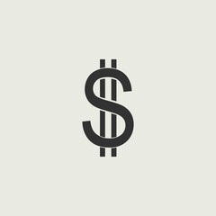 Dollars vector icon illustration sign