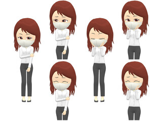 [Shy A] Woman shirts wavy hair front