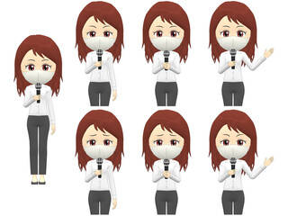 [Microphone A] Woman shirts wavy hair front