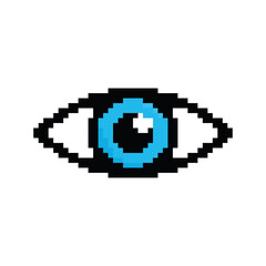 pixel  eye icon vector pixel art element for 8 bit game