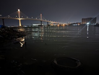 night photo of the big river in basra © Mohammed