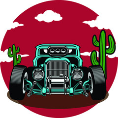 vintage style cars cartoon concept template for t shirt design 1