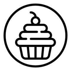 Cherry Cake Flat Icon Isolated On White Background