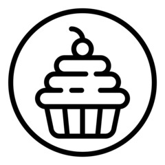 Cake Flat Icon Isolated On White Background