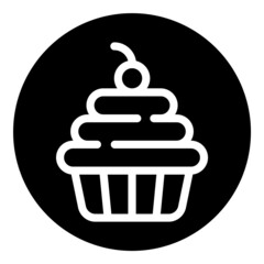 Cake Flat Icon Isolated On White Background