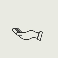 Open_palm vector icon illustration sign